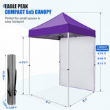 5x5 Straight Leg Pop Up Canopy Tent with One Removable Sunwall - Eagle Peak®