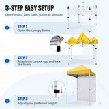 5x5 Straight Leg Pop Up Canopy Tent with One Removable Sunwall - Eagle Peak®