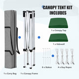 5x5 Straight Leg Pop Up Canopy Tent with One Removable Sunwall - Eagle Peak®