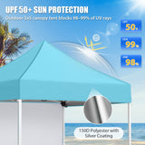 5x5 Straight Leg Pop Up Canopy Tent with One Removable Sunwall - Eagle Peak®