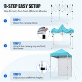 5x5 Straight Leg Pop Up Canopy Tent with One Removable Sunwall - Eagle Peak®