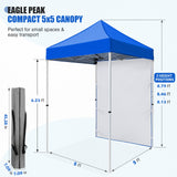5x5 Straight Leg Pop Up Canopy Tent with One Removable Sunwall - Eagle Peak®
