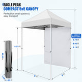 5x5 Straight Leg Pop Up Canopy Tent with One Removable Sunwall - Eagle Peak®