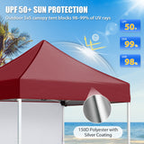 5x5 Straight Leg Pop Up Canopy Tent with One Removable Sunwall - Eagle Peak®