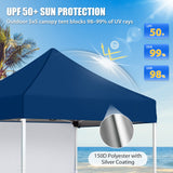 5x5 Straight Leg Pop Up Canopy Tent with One Removable Sunwall - Eagle Peak®