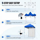 5x5 Straight Leg Pop Up Canopy Tent with One Removable Sunwall - Eagle Peak®