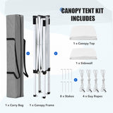 5x5 Straight Leg Pop Up Canopy Tent with One Removable Sunwall - Eagle Peak®
