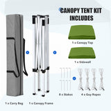 5x5 Straight Leg Pop Up Canopy Tent with One Removable Sunwall - Eagle Peak®
