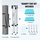 5x5 Straight Leg Pop Up Canopy Tent with One Removable Sunwall - Eagle Peak®