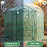 6.6x6.6/8.5x8.5 Easy Setup Pop Up Greenhouse, Hexagon