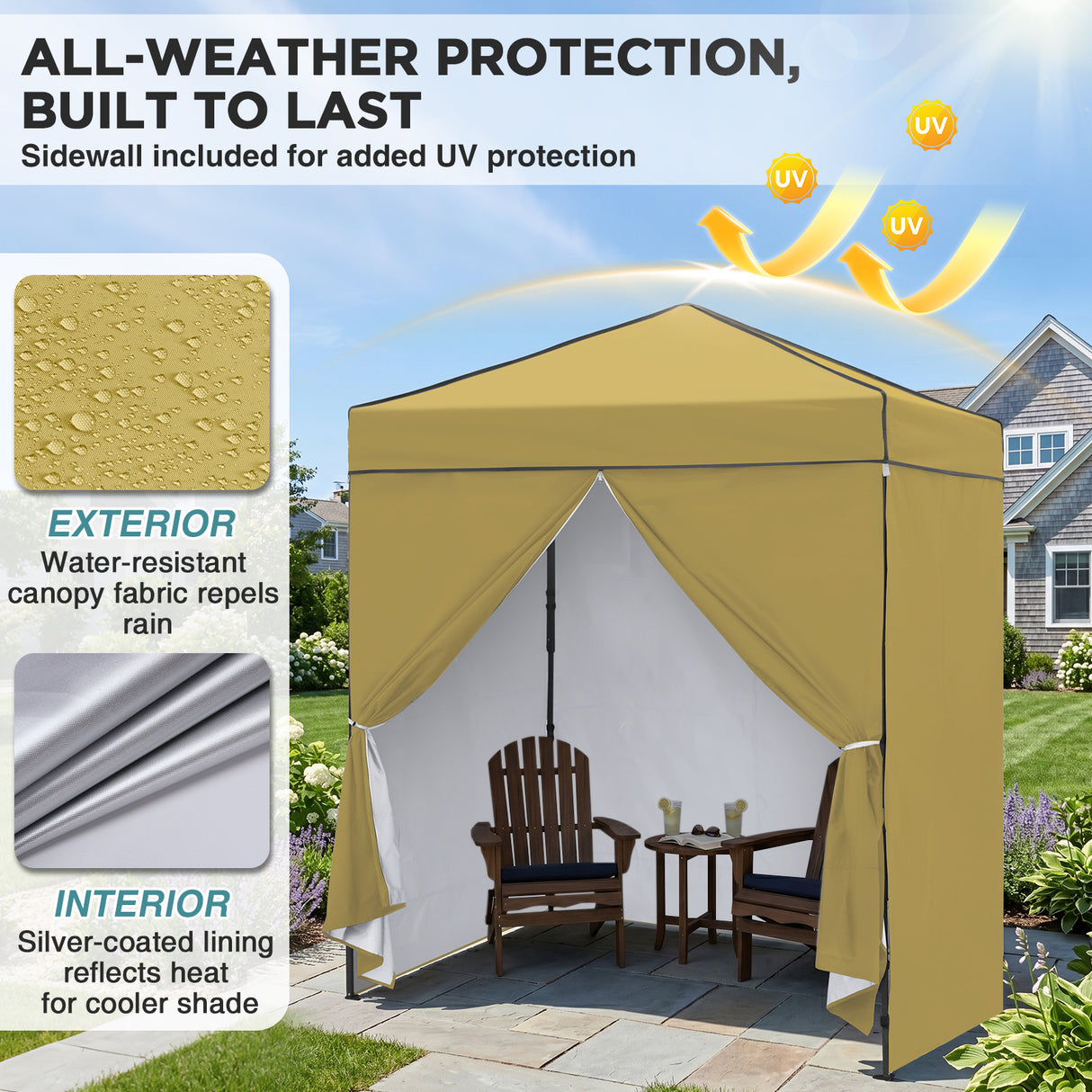 6x4 Instant Pop Up Canopy Tent  with 4 Side Wall Panels
