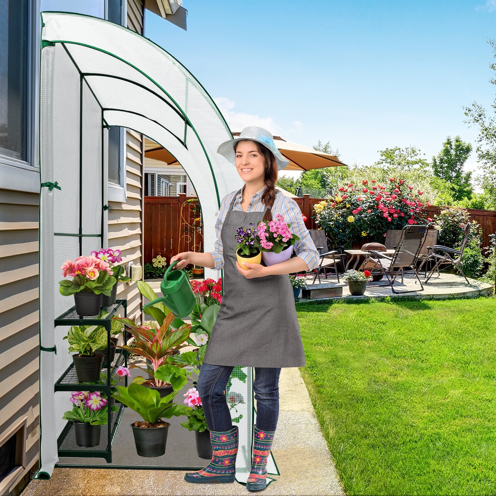 ホスクリーン Amazon.com : Lean to Greenhouse for Outdoors: Ohuhu Portable