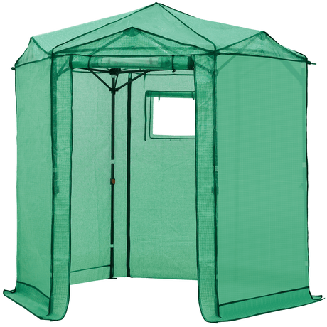 6.6x6.6 ft/ 8.5x8.5 ft Hexagon Pop up Greenhouse - Eagle Peak Custom Canopy Tent