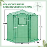 6.6x6.6 ft/ 8.5x8.5 ft Hexagon Pop up Greenhouse - Eagle Peak