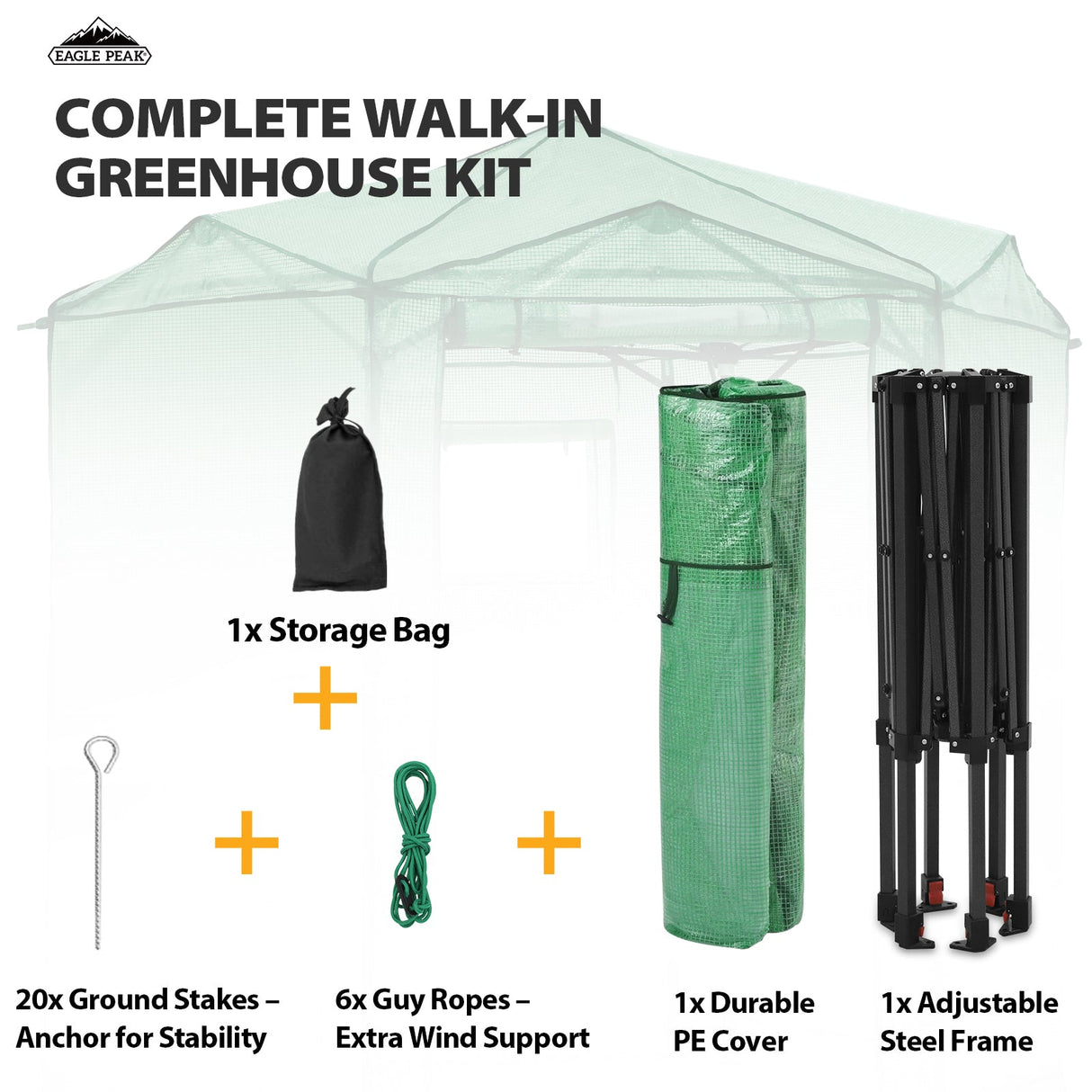 6.6x6.6 ft/ 8.5x8.5 ft Hexagon Pop up Greenhouse - Eagle Peak