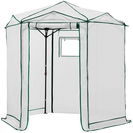 6.6x6.6 ft/ 8.5x8.5 ft Hexagon Pop up Greenhouse - Eagle Peak Custom Canopy Tent