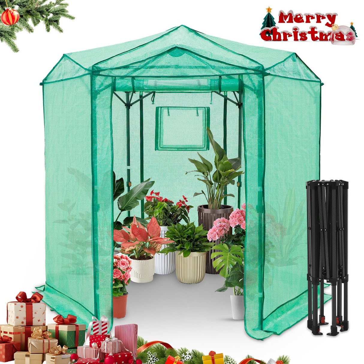 6.6x6.6 ft Hexagon Pop up Greenhouse - Eagle Peak Custom Canopy Tent