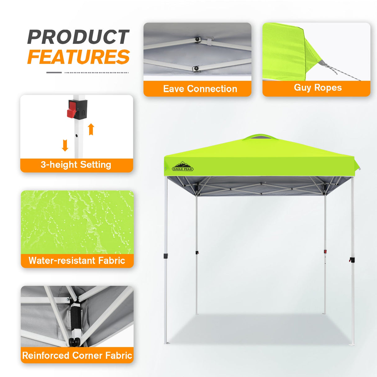 6.6x6.6 Pop Up Canopy Tent - Eagle Peak Custom Canopy Tent