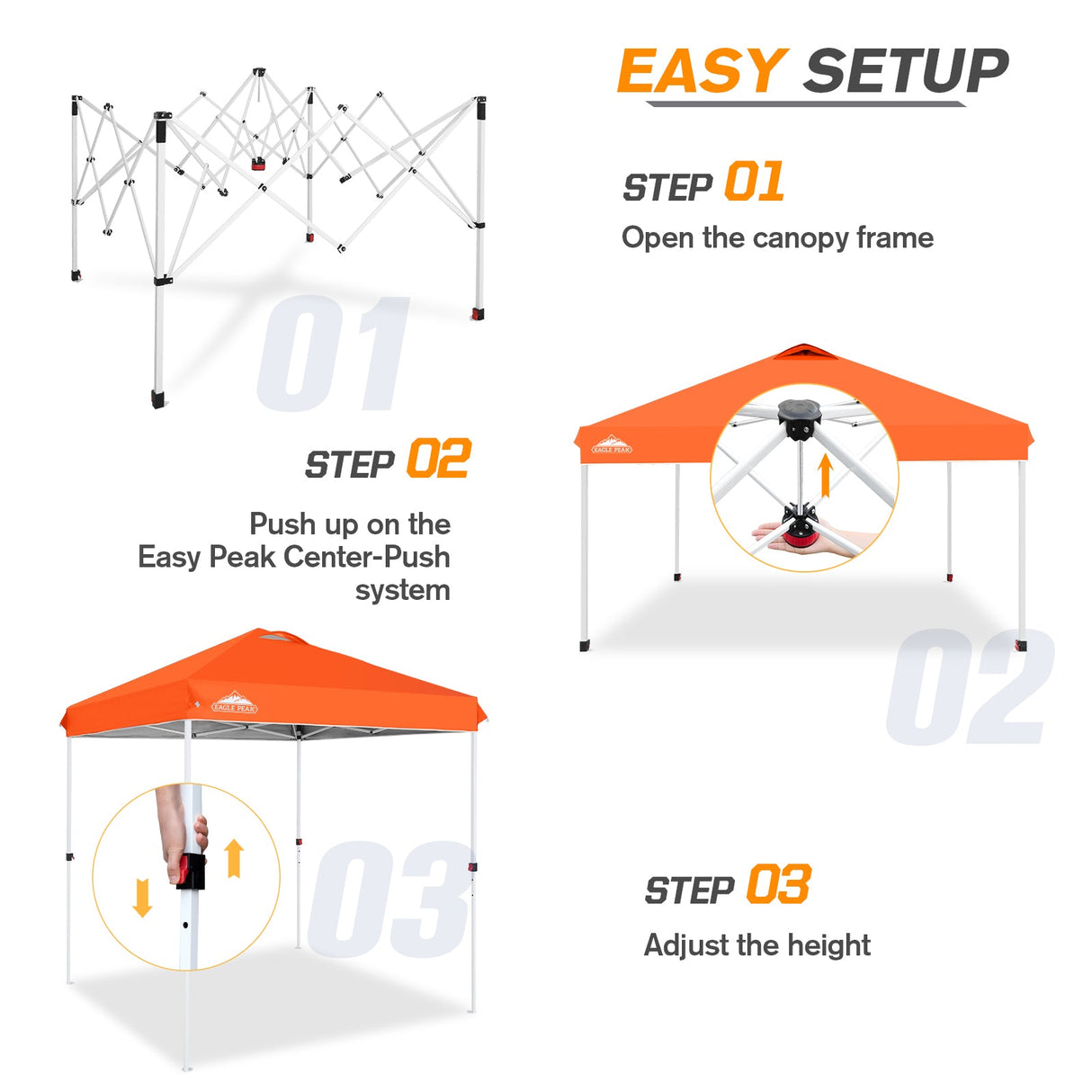 6.6x6.6 Pop Up Canopy Tent - Eagle Peak Custom Canopy Tent