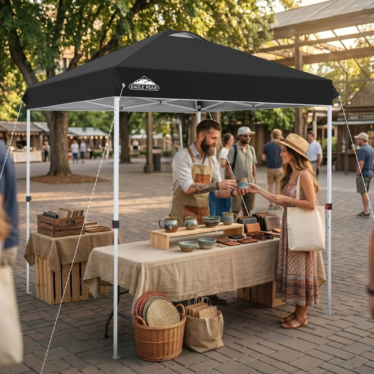 6.6x6.6 Pop Up Canopy Tent Easy Up Canopy Outdoor - Eagle Peak®