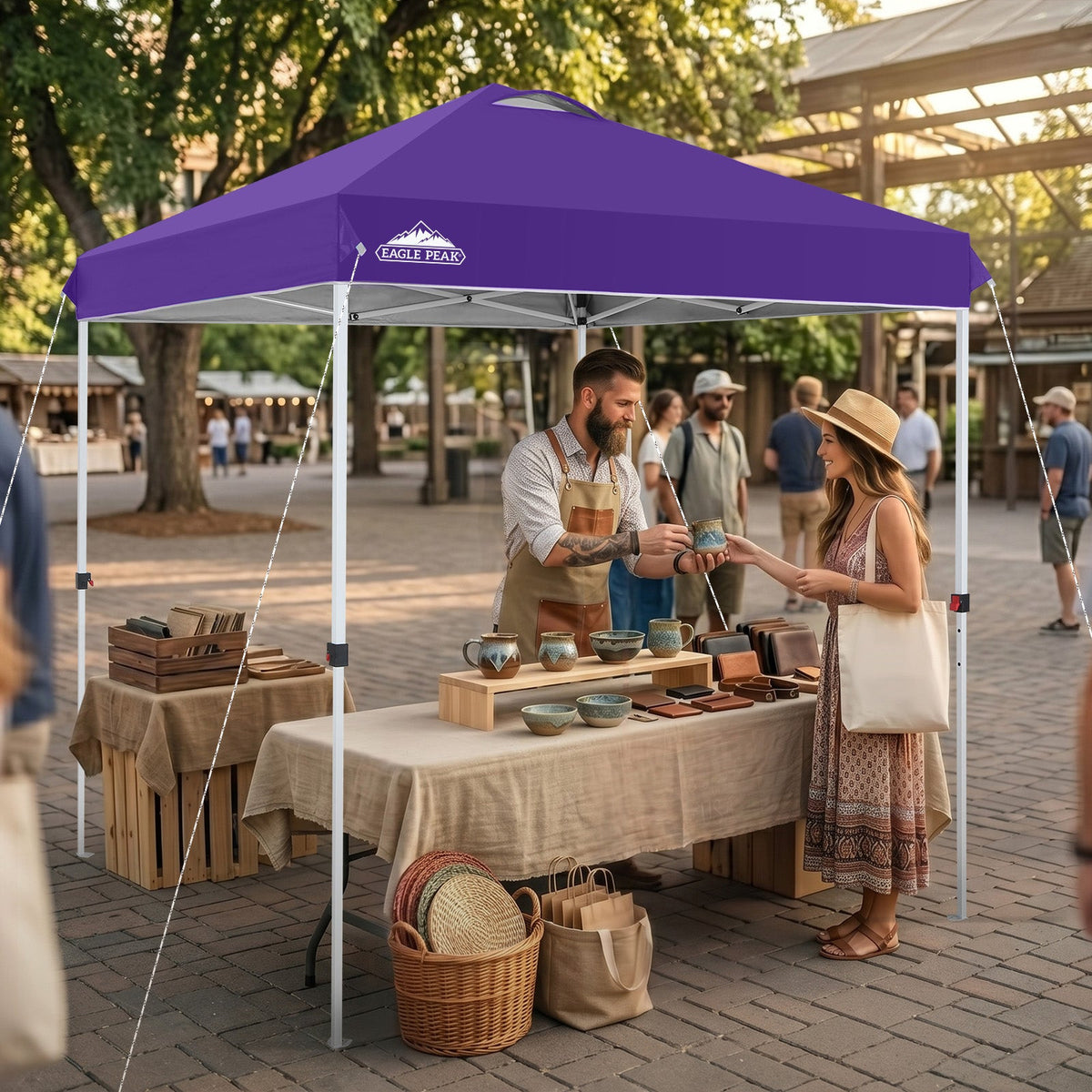 6.6x6.6 Pop Up Canopy Tent Easy Up Canopy Outdoor - Eagle Peak®