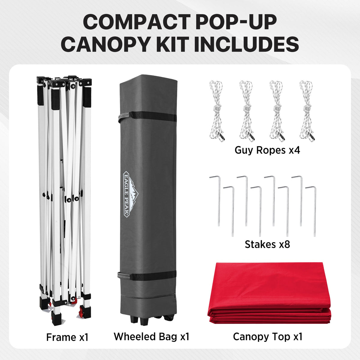 6.6x6.6 Pop Up Canopy Tent Easy Up Canopy Outdoor - Eagle Peak®