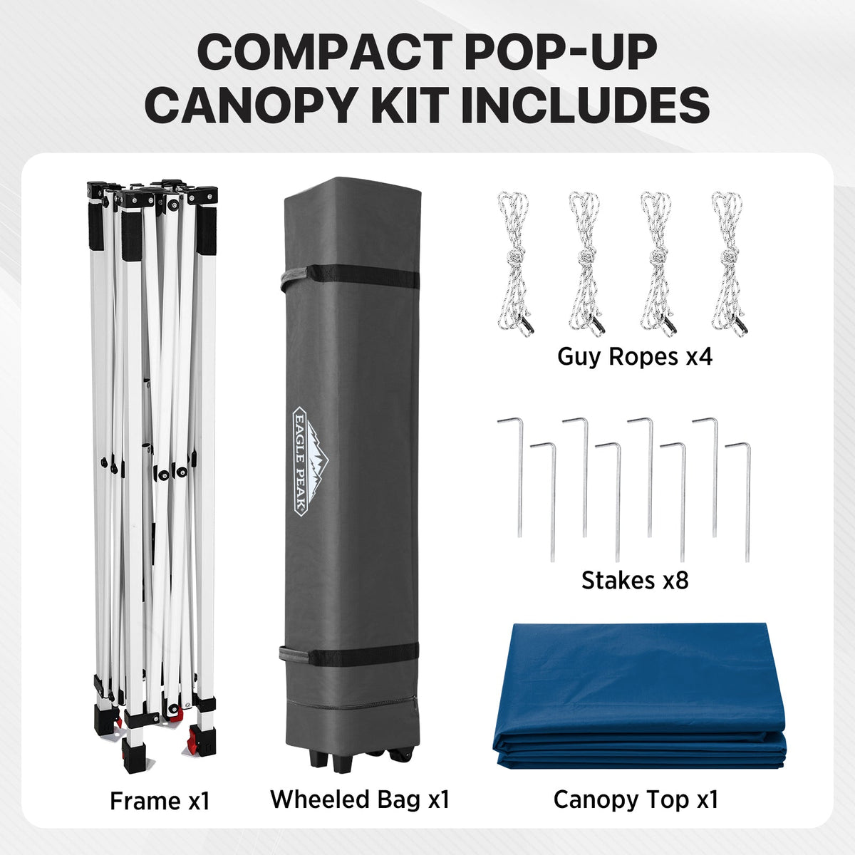 6.6x6.6 Pop Up Canopy Tent Easy Up Canopy Outdoor - Eagle Peak®