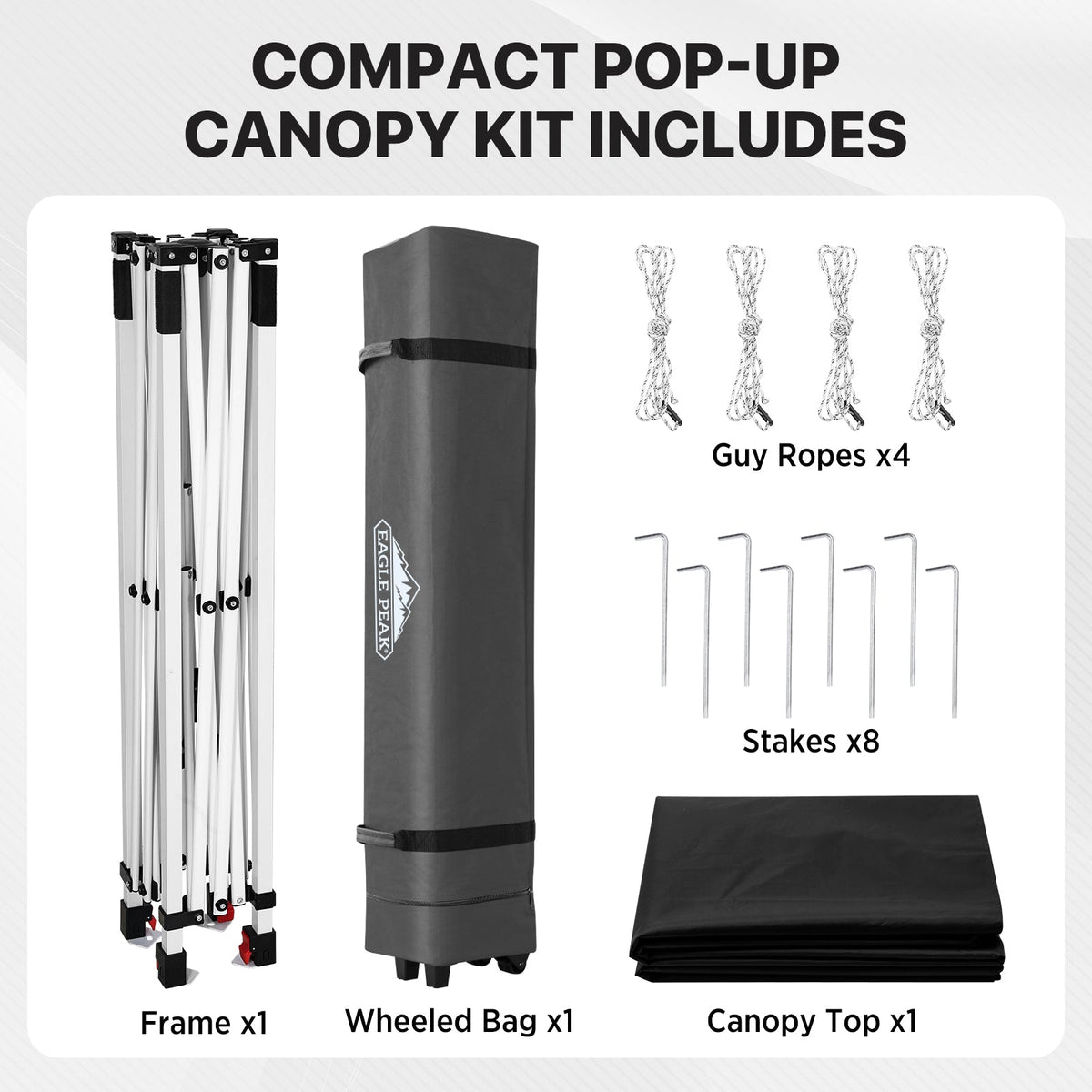 6.6x6.6 Pop Up Canopy Tent Easy Up Canopy Outdoor - Eagle Peak®