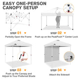 6.6x6.6 Pop Up Canopy Tent with 1 Sidewall - Eagle Peak®