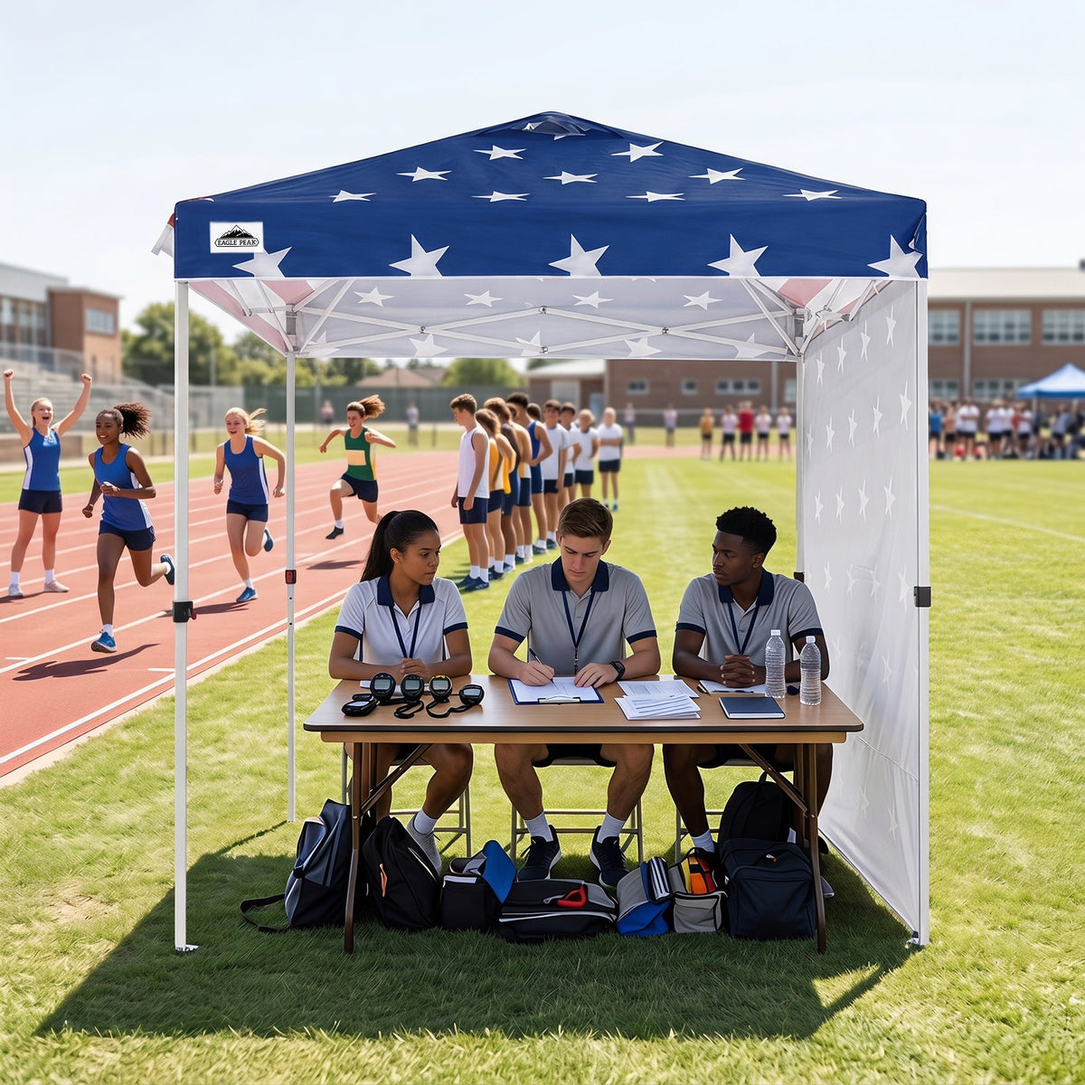 6.6x6.6 Pop Up Canopy Tent with 1 Sidewall - Eagle Peak®