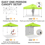 6.6x6.6 Pop Up Canopy Tent with 1 Sidewall - Eagle Peak®