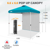 6.6x6.6 Pop Up Canopy Tent with 1 Sidewall - Eagle Peak®