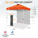 6.6x6.6 Pop Up Canopy Tent with 1 Sidewall - Eagle Peak®