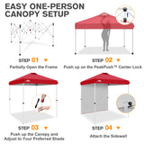 6.6x6.6 Pop Up Canopy Tent with 1 Sidewall - Eagle Peak®