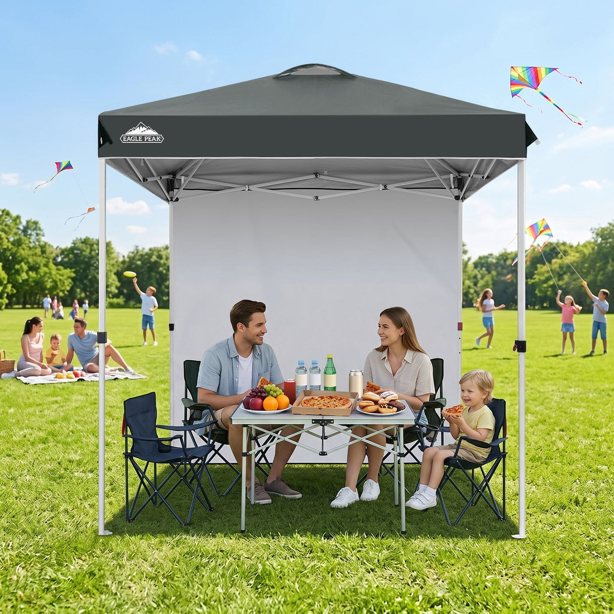6.6x6.6 Pop Up Canopy Tent with 1 Sidewall - Eagle Peak®