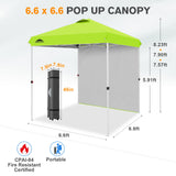 6.6x6.6 Pop Up Canopy Tent with 1 Sidewall - Eagle Peak®