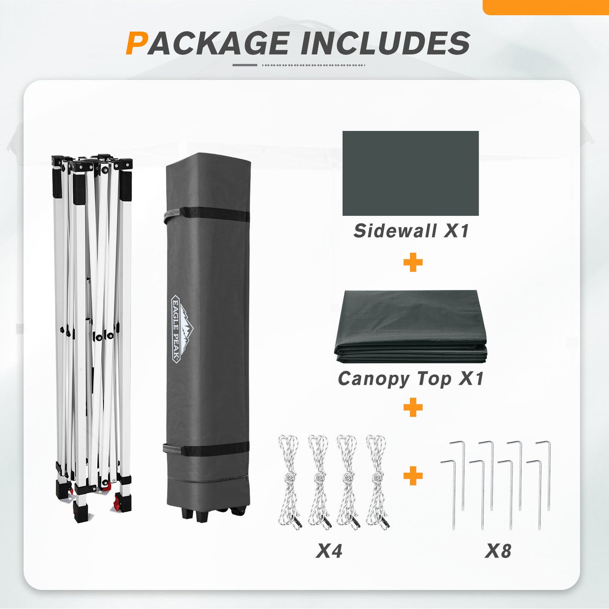 6.6x6.6 Pop Up Canopy Tent with Sidewall - Eagle Peak Custom Canopy Tent