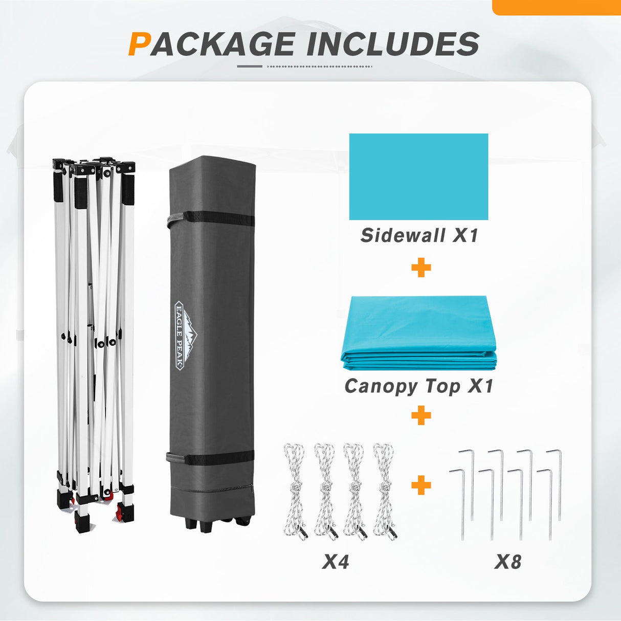 6.6x6.6 Pop Up Canopy Tent with Sidewall - Eagle Peak Custom Canopy Tent