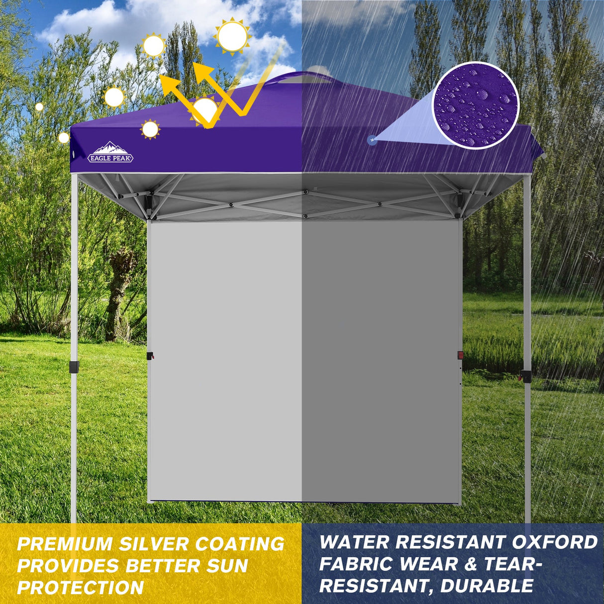 6.6x6.6 Pop Up Canopy Tent with Sidewall - Eagle Peak Custom Canopy Tent