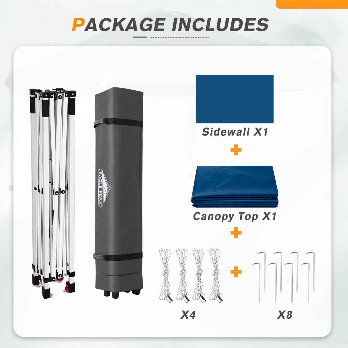 6.6x6.6 Pop Up Canopy Tent with Sidewall - Eagle Peak Custom Canopy Tent