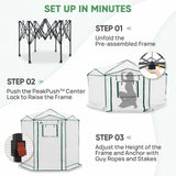 6.6x6.6/8.5x8.5 Easy Setup Pop Up Greenhouse, Hexagon - Eagle Peak®