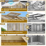 6.7x6x7.7 ft / 6.7x7.8x7.7 ft/ 6.7x9.7x7.7 ft Wood Greenhouse - Eagle Peak Custom Canopy Tent