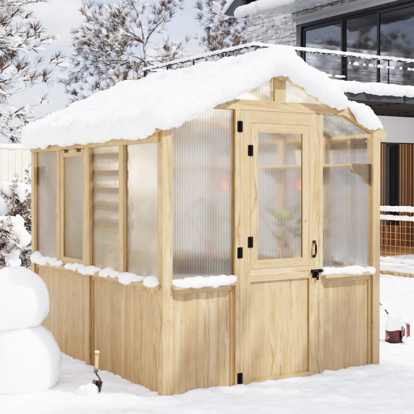 ペテンシーフシギバース微高レート 6.7x6x7.7 ft / 6.7x7.8x7.7 ft/ 6.7x9.7x7.7 ft Wood Greenhouse