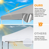 Easy Setup Straight Leg 10x10 Pop Up Canopy Tent w/ 100 sqft of Shade