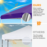 Easy Setup Straight Leg 10x10 Pop Up Canopy Tent w/ 100 sqft of Shade