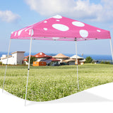 Eagle Peak SHADE GRAPHiX Slant Leg 10x10 Easy Setup Pop Up Canopy Tent (Pink Mushroom Top)