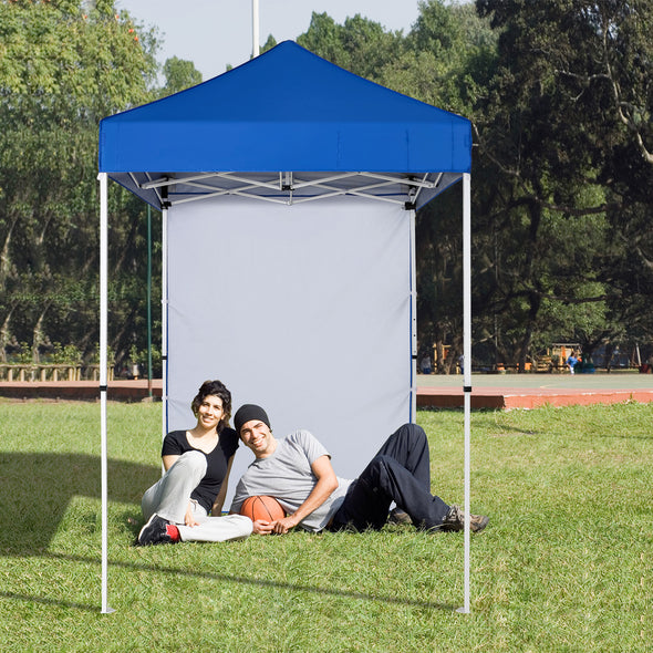 EAGLE PEAK Straight Leg Outdoor Portable Canopy Tent with One Removable Sunwall 5x5 ft, Carry Bag Included