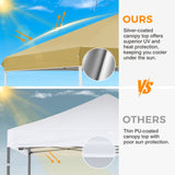 Easy Setup Straight Leg 10x10 Pop Up Canopy Tent w/ 100 sqft of Shade