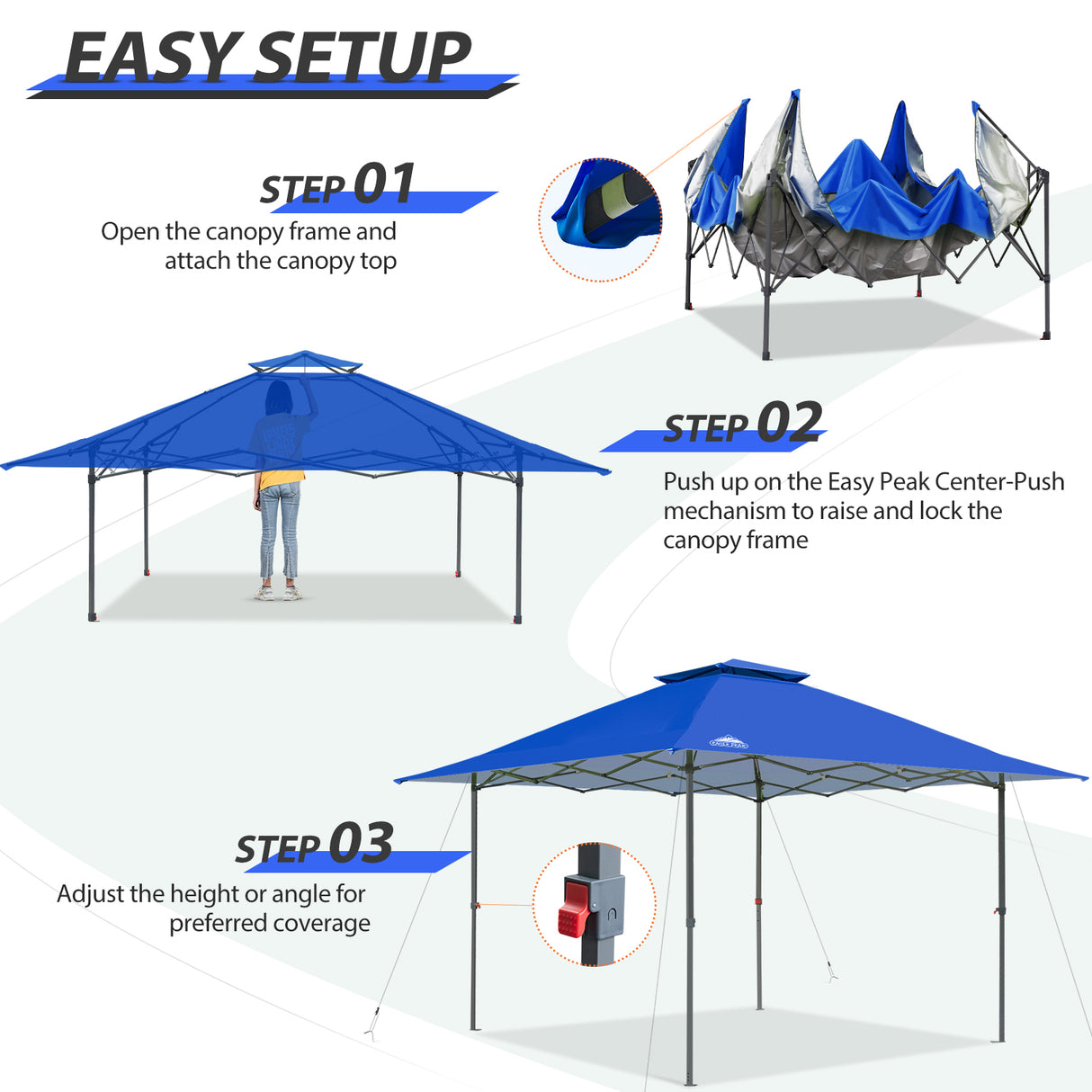 EAGLE PEAK 13x13 Straight Leg Pop Up Canopy Tent