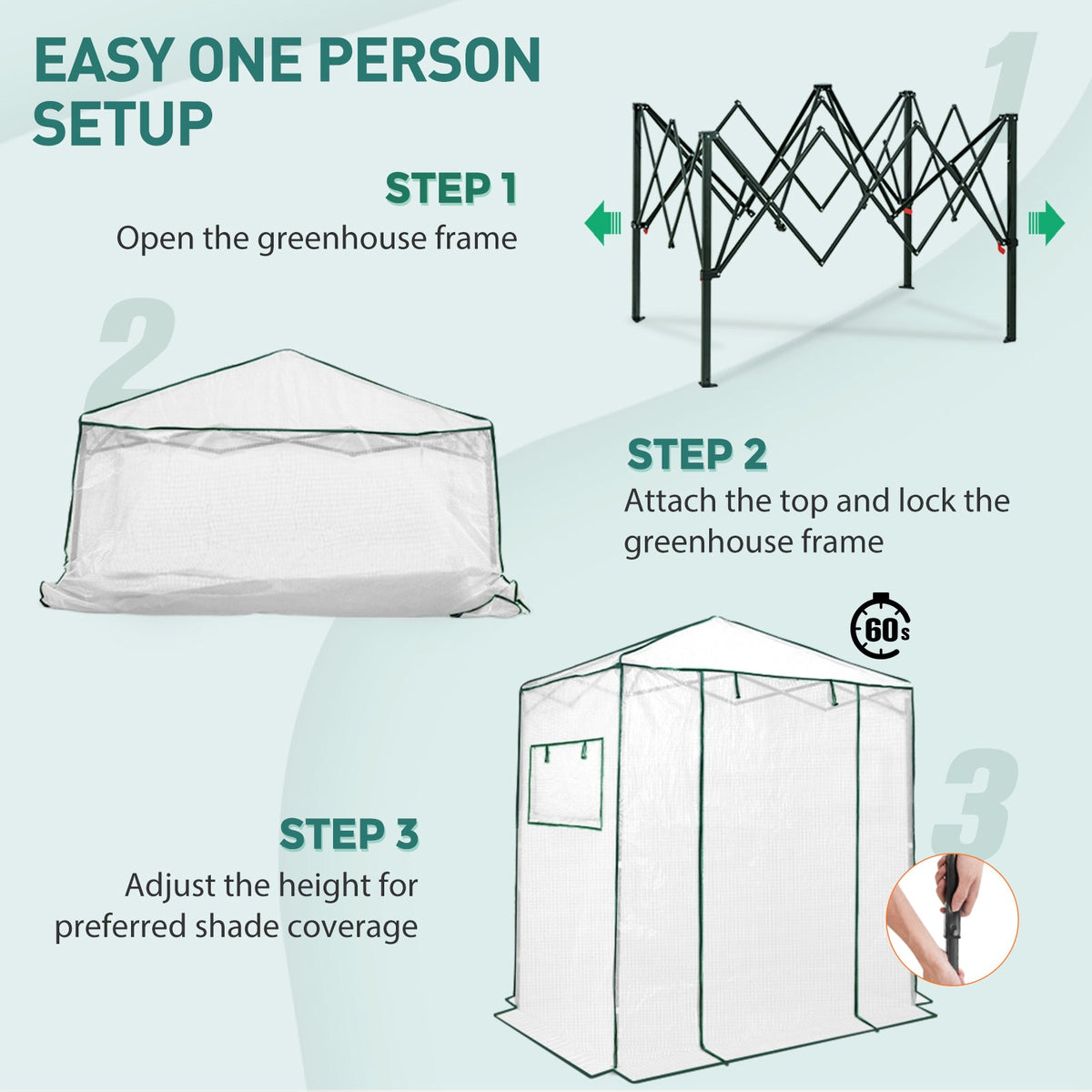 6x4 Easy Setup Small Pop Up Greenhouse - Eagle Peak®